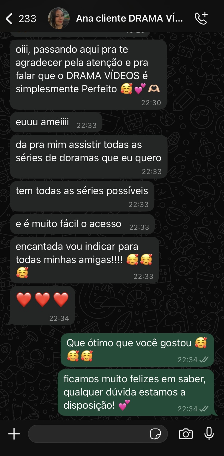 Depoimento de cliente satisfeita com o Drama Vídeos